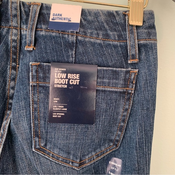 NWT Vintage GAP 2003 Low Rise Boot Cut Stretch Denim Jeans 2 Deadstock - Picture 8 of 8